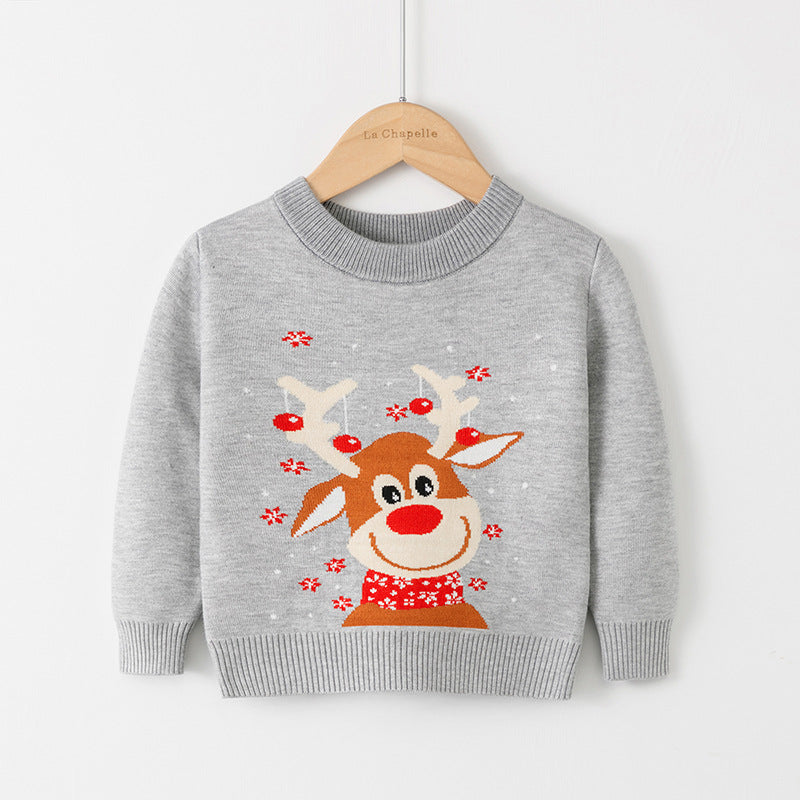 Wholesale Cartoon Christmas Elk Autumn Winter Woolen Baby Clothes